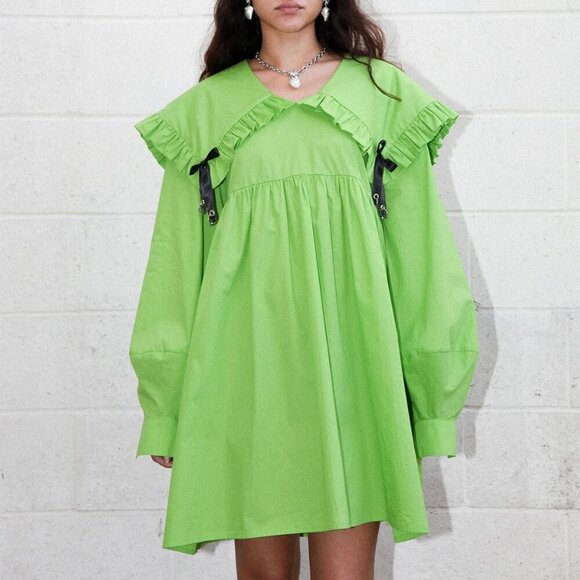 KkCo Dresses & Skirts - KkCO Sailor Long Sleeve Cotton Babydoll Minidress